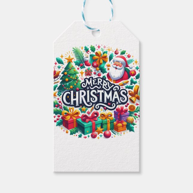 Etiquetas Para Regalos Arte navideño (Anverso)