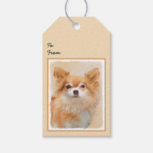 Etiquetas Para Regalos Arte original de la pintura de perro de Chihuahua,