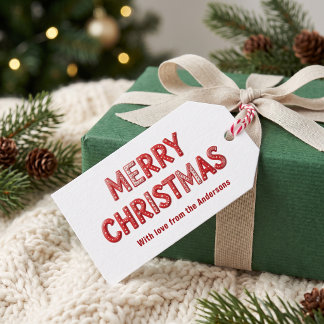Etiquetas Para Regalos Arte Popular Navideño Nórdico Rojo