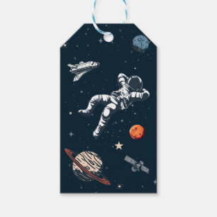 ETIQUETAS PARA REGALOS ASTRONAUTA EN EL ESPACIO