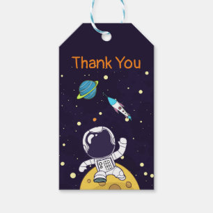 Etiquetas Para Regalos Astronauta flotando en el espacio ultraterrestre g