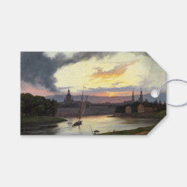 Etiquetas Para Regalos Atardecer sobre Dresden (Paisaje de la ciudad alem