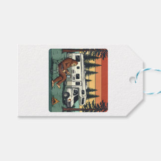Etiquetas Para Regalos Autocaravana de Camping Vintage Aventura de Bigfoo