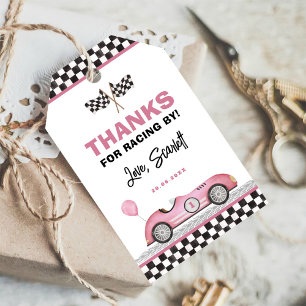 Etiquetas Para Regalos Autos Retro Rosa Rápido Un Chica Favor De Cumpleañ