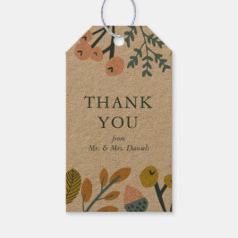 Etiquetas Para Regalos Autumn Floral Gracias