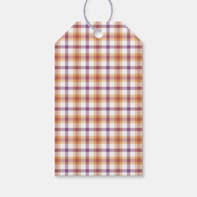Etiquetas Para Regalos Autumn Plaid (Anverso)