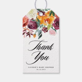 Etiquetas Para Regalos Autumom Blooms Floral Baby Shower Gracias