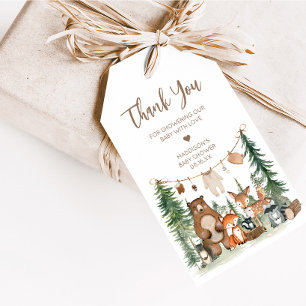 Etiquetas Para Regalos Aventura de animales de Woodland a la espera de et