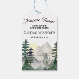 Etiquetas Para Regalos ¡Aventura espera! Montañas y bosques Gracias