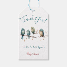 Etiquetas Para Regalos Aves extravagantes en las ramas Pastel Baby Shower