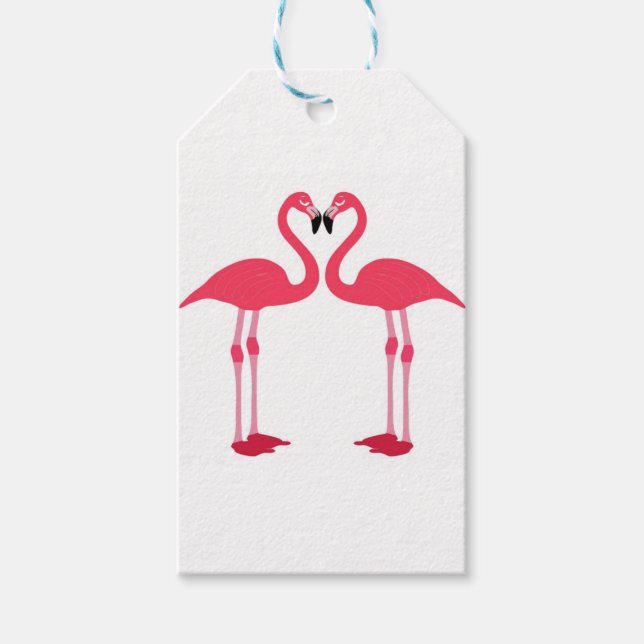 Etiquetas Para Regalos aves flamingo (Anverso)