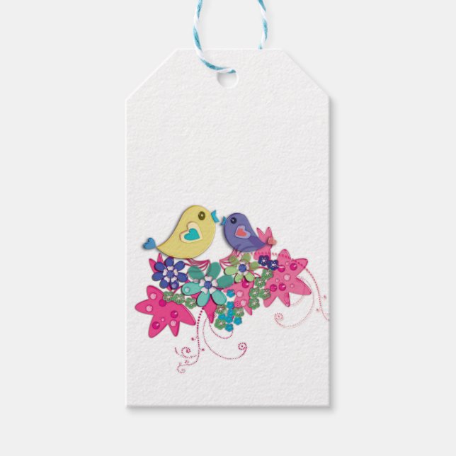 Etiquetas Para Regalos Aves, vidrio (Anverso)