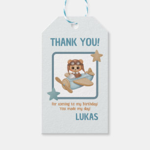 Etiquetas Para Regalos Aviador Fiesta Pilot Bear Blue Birday Gracias