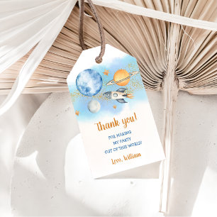 Etiquetas Para Regalos Avión de cohetes de planetas del espacio ultraterr