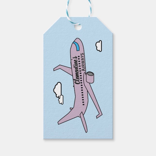 Etiquetas Para Regalos Avión personalizable  (Anverso)