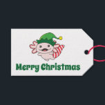 Etiquetas Para Regalos Axolotl Merry Christmas Winter Elf Axolotl Café<br><div class="desc">El axolotl a noches suaves con gorras elf. Animales divertidos con regalos y nieve para las vacaciones. También es gracioso para los navidades en julio. Los Axolotls son animales lindos y perfectos para los Navidades.</div>