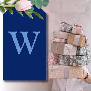 Etiquetas Para Regalos Azul Aciano Letra Inicial Azul Zafiro