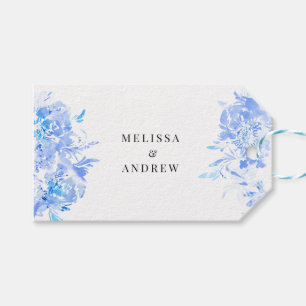 Etiquetas Para Regalos Azul acuarela Boda moderno Gracias