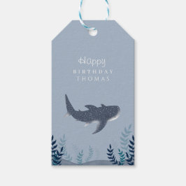 Etiquetas Para Regalos Azul Adorable Bajo el Mar Manta Ray Cumpleaños