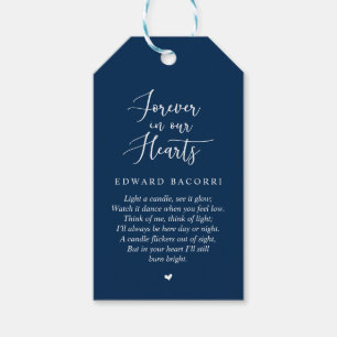 Etiquetas Para Regalos Azul de la Marina Rustica Moderna, Servicio de Mem