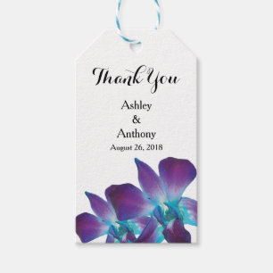 Etiquetas Para Regalos Azul Dendrobium Orquídea Boda Gracias