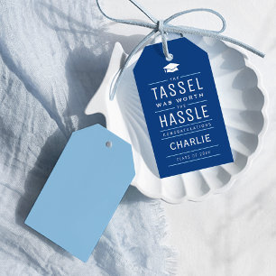 Etiquetas Para Regalos Azul el tassel valía la pena la molestia Graduació