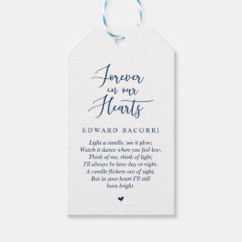Etiquetas Para Regalos Azul Marino Moderno Rústico, Servicio Funerario en