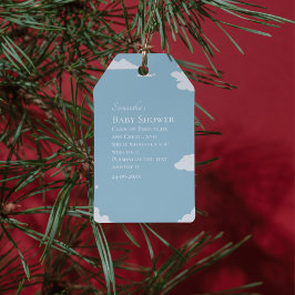 Etiquetas Para Regalos Azul Minimalismo rústico bebé ducha