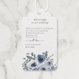 Etiquetas Para Regalos Azul Polvoriento Floral