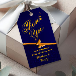 Etiquetas Para Regalos Azul Real Personalizado Gracias Favor De Boda