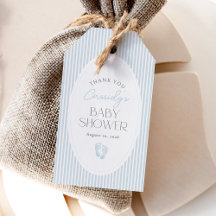 Azul Vintage Huellas de Bebé Niño Shower de Bebé