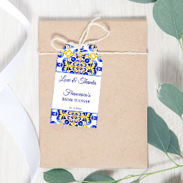 Etiquetas Para Regalos Azulejos azules de Talavera ducha de novia favorec