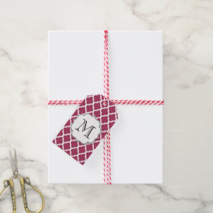 Etiquetas Para Regalos Azulejos marroquíes sangrientos con monograma de P
