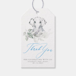 Etiquetas Para Regalos Baby Elephant Blue Sage Baby Shower Gracias
