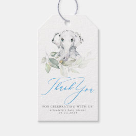 Etiquetas Para Regalos Baby Elephant Blue Sage Baby Shower Gracias