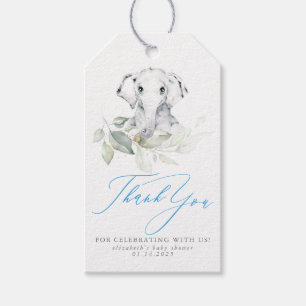 Etiquetas Para Regalos Baby Elephant Blue Sage Baby Shower Gracias