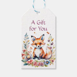 Etiquetas Para Regalos Baby Fox en la fiesta de cumpleaños de las flores