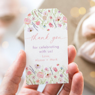 Etiquetas Para Regalos Baby In Bloom Pink Pastel Wildflower Baby Shower