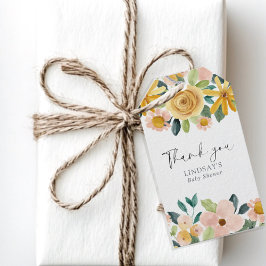 Etiquetas Para Regalos Baby in Bloom Yellow Floral Thank You Gift