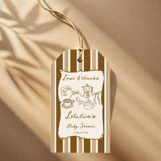 Etiquetas Para Regalos Baby is brewing retro stripes coffee baby shower 