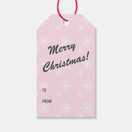 Etiquetas Para Regalos Baby Pink Snowflake Imprimir Feliz Navidad