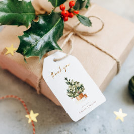 Etiquetas Para Regalos Baby Shower, Árbol de Navidad de invierno, gracias