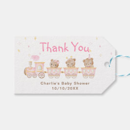 Etiquetas Para Regalos Baby Shower Bear Pink Train Gracias