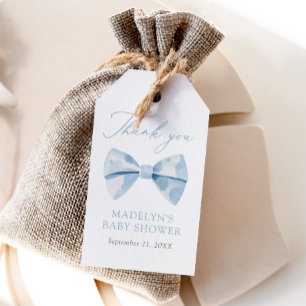 Etiquetas Para Regalos Baby Shower Blue Bowtie Boy