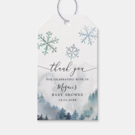 Etiquetas Para Regalos Baby Shower Blue Snowflakes Winter Wonderland