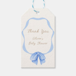 Etiquetas Para Regalos Baby Shower Blue Vintage Bow Ribbon Boy