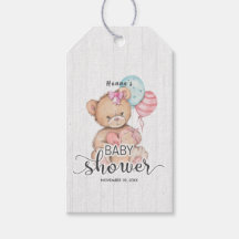 Baby Shower, Chica de Oso de Madera Blanca y Teddy