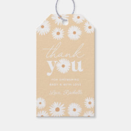 Etiquetas Para Regalos Baby Shower Chica floral amarillo Boho Daisy