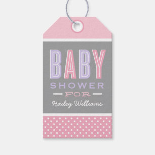 Etiquetas Para Regalos Baby Shower Chica rosa y púrpura tipo de Moda mode
