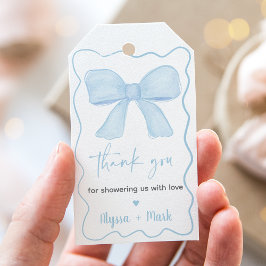 Etiquetas Para Regalos Baby Shower Coquette Blue Bow